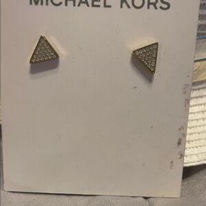 Michael Kors Gold Triangle Pave Stud Earrings